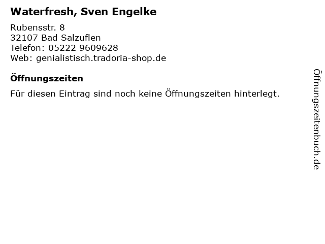 Waterfresh, Sven Engelke in Bad Salzuflen: Adresse und Öffnungszeiten