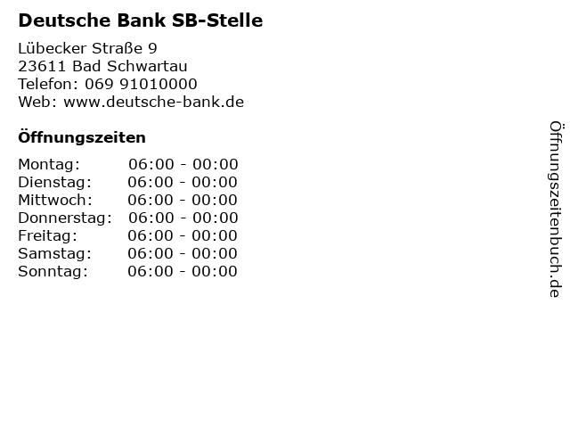 Deutsche Bank SB-Stelle in Bad Schwartau: Adresse und Öffnungszeiten