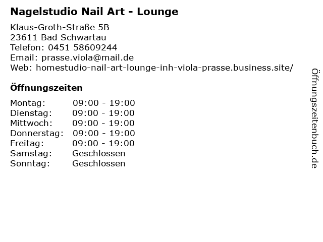 Nagelstudio Nail Art - Lounge in Bad Schwartau: Adresse und Öffnungszeiten