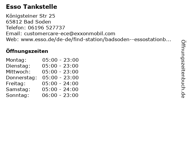 Esso Tankstelle in Bad Soden: Adresse und Öffnungszeiten