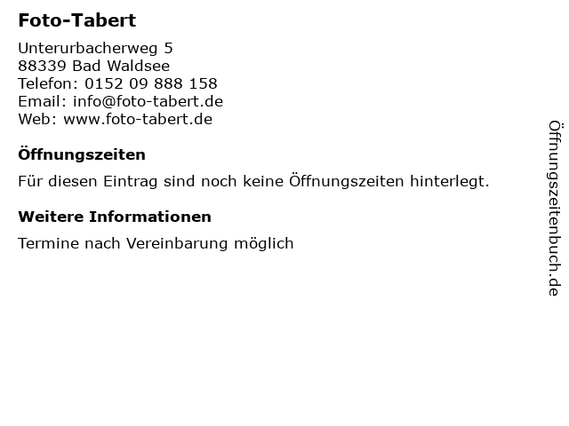 Foto-Tabert in Bad Waldsee: Adresse und Öffnungszeiten