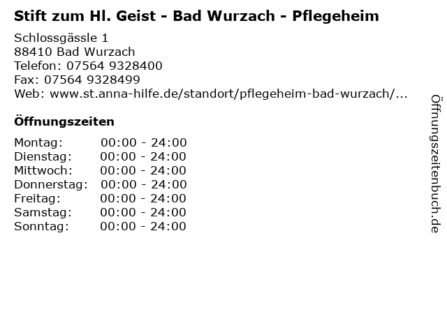 Stift zum Hl. Geist - Bad Wurzach - Pflegeheim in Bad Wurzach: Adresse und Öffnungszeiten