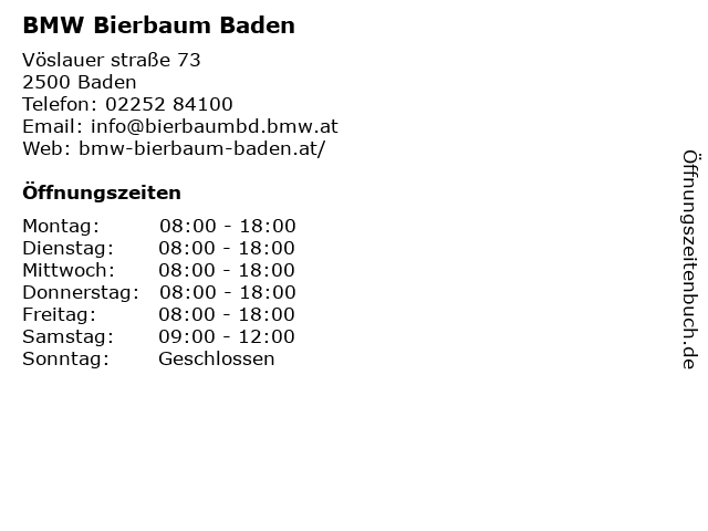 BMW Bierbaum Baden in Baden: Adresse und Öffnungszeiten
