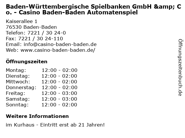 Eintrittspreis casino baden baden austria Eintrittspreis casino baden baden austria