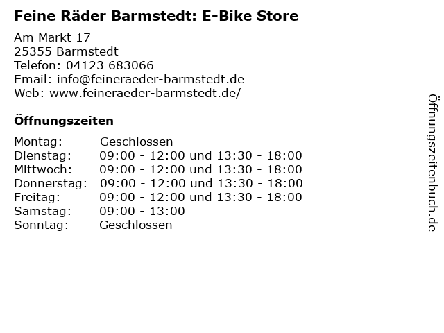 Feine Räder-Fahrrad Jepsen in Barmstedt: Adresse und Öffnungszeiten