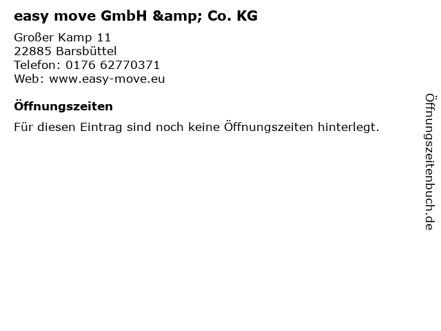 easy move GmbH & Co. KG in Barsbüttel: Adresse und Öffnungszeiten