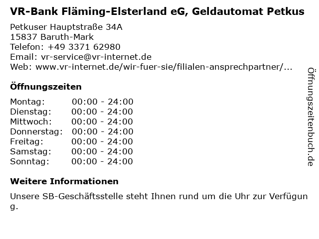 ᐅ Offnungszeiten Vr Bank Flaming Eg Geschaftsstelle Petkus