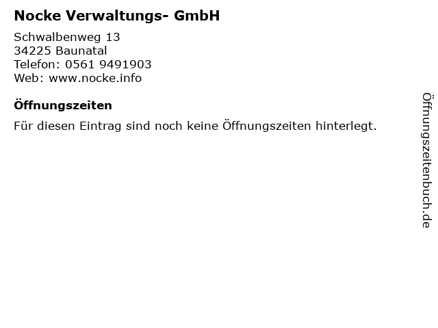 Nocke Verwaltungs- GmbH in Baunatal: Adresse und Öffnungszeiten