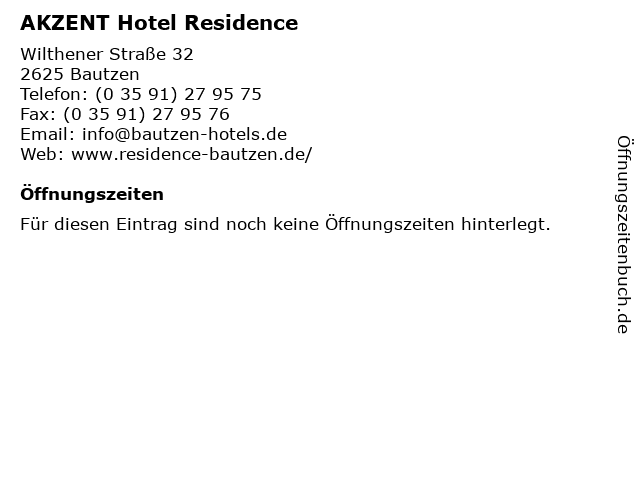 AKZENT Hotel Residence in Bautzen: Adresse und Öffnungszeiten