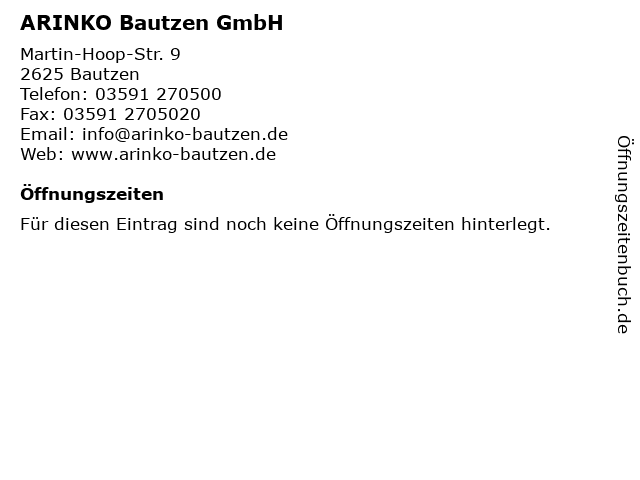 ARINKO Bautzen GmbH in Bautzen: Adresse und Öffnungszeiten