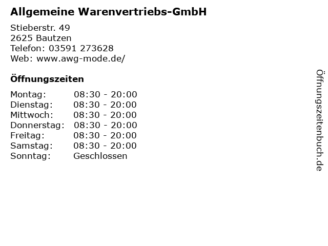 Allgemeine Warenvertriebs-GmbH in Bautzen: Adresse und Öffnungszeiten