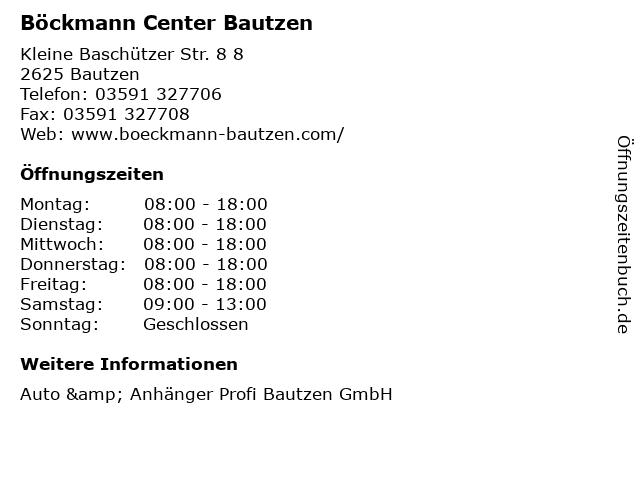 Böckmann Center Bautzen in Bautzen: Adresse und Öffnungszeiten