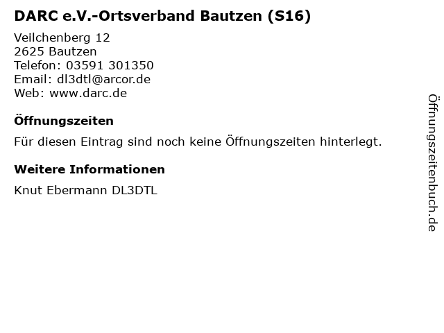 DARC e.V.-Ortsverband Bautzen (S16) in Bautzen: Adresse und Öffnungszeiten