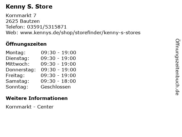 Kenny S. Store in Bautzen: Adresse und Öffnungszeiten