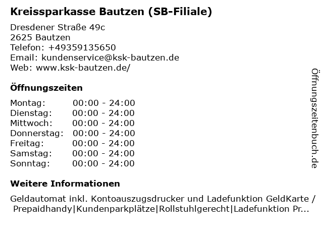 Kreissparkasse Bautzen (SB-Filiale) in Bautzen: Adresse und Öffnungszeiten