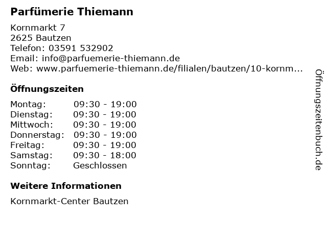 Parfümerie Thiemann in Bautzen: Adresse und Öffnungszeiten