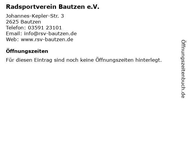 Radsportverein Bautzen e.V. in Bautzen: Adresse und Öffnungszeiten