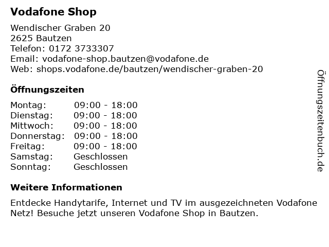 Vodafone Shop in Bautzen: Adresse und Öffnungszeiten