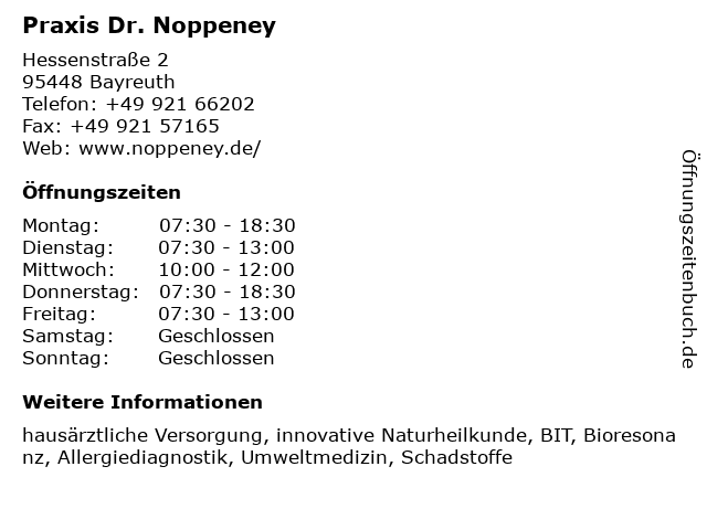 ᐅ Offnungszeiten Praxis Dr Noppeney Hausarztlicher Internist