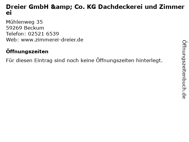 Dreier GmbH & Co. KG Dachdeckerei und Zimmerei in Beckum: Adresse und Öffnungszeiten