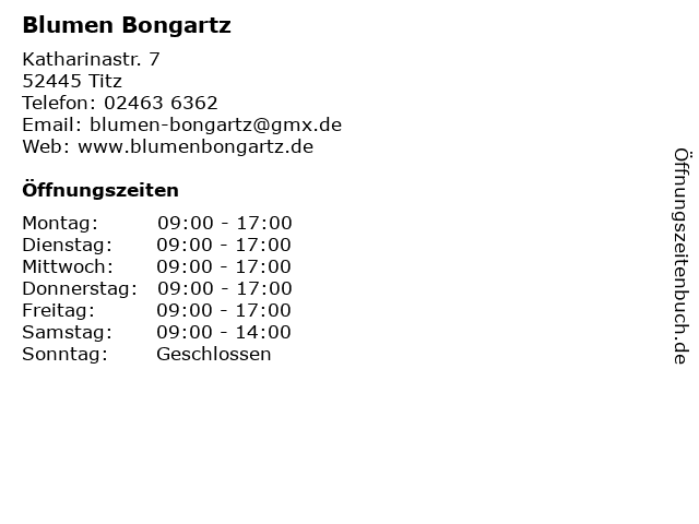 Bongartz Blumen Gartencenter in Bedburg: Adresse und Öffnungszeiten