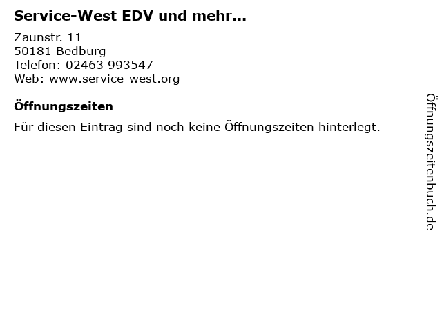 Service-West EDV und mehr... in Bedburg: Adresse und Öffnungszeiten