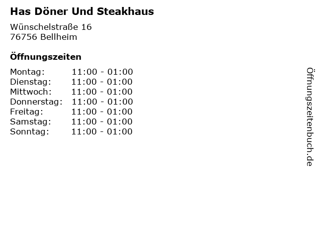 Has Döner Und Steakhaus in Bellheim: Adresse und Öffnungszeiten