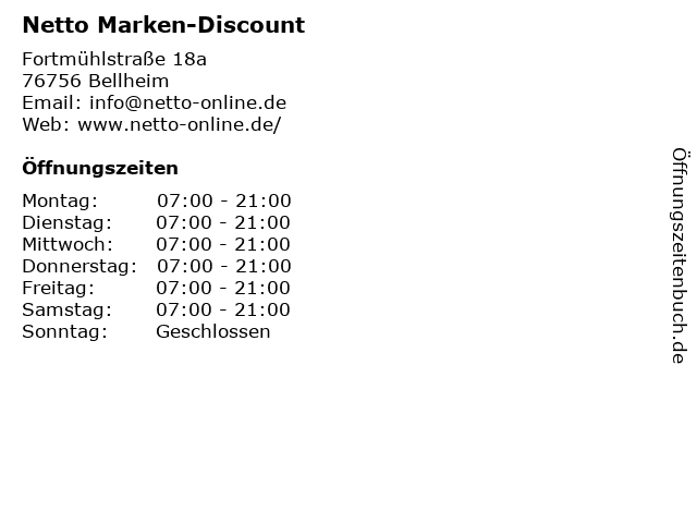 Netto Marken-Discount in Bellheim: Adresse und Öffnungszeiten