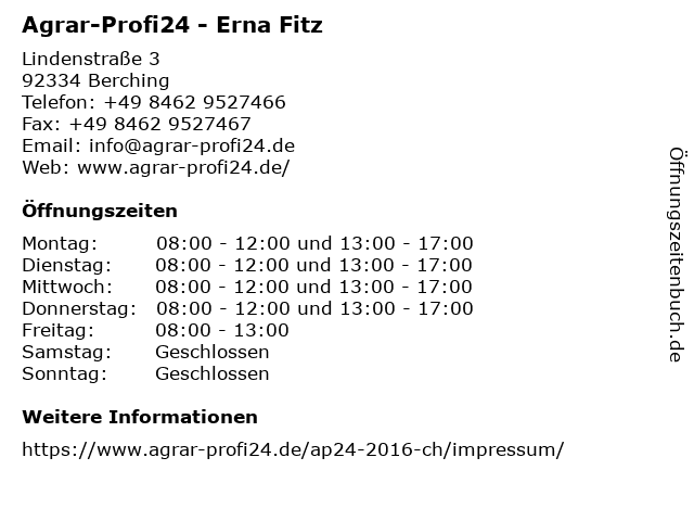 Agrar-Profi24 - Erna Fitz in Berching: Adresse und Öffnungszeiten