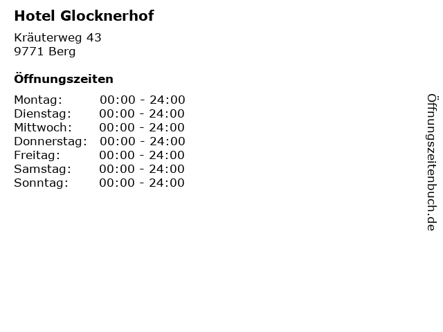 Hotel Glocknerhof in Berg: Adresse und Öffnungszeiten