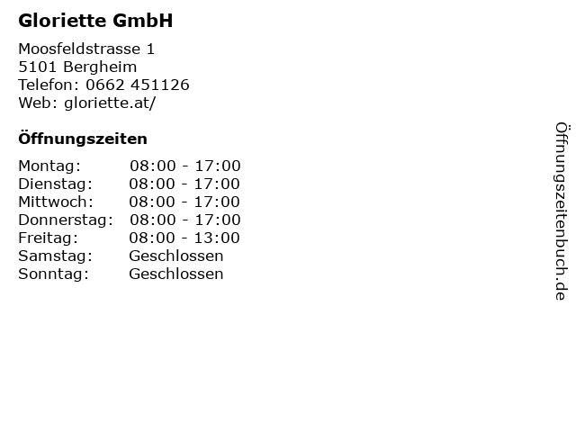 Gloriette GmbH in Bergheim: Adresse und Öffnungszeiten