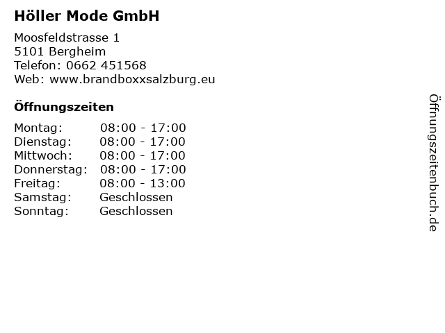 Höller Mode GmbH in Bergheim: Adresse und Öffnungszeiten