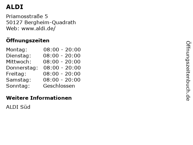 ALDI in Bergheim-Quadrath: Adresse und Öffnungszeiten