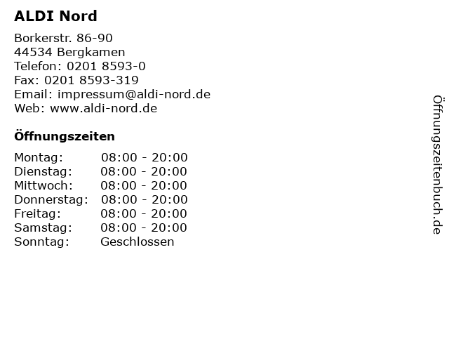 ALDI Nord in Bergkamen: Adresse und Öffnungszeiten