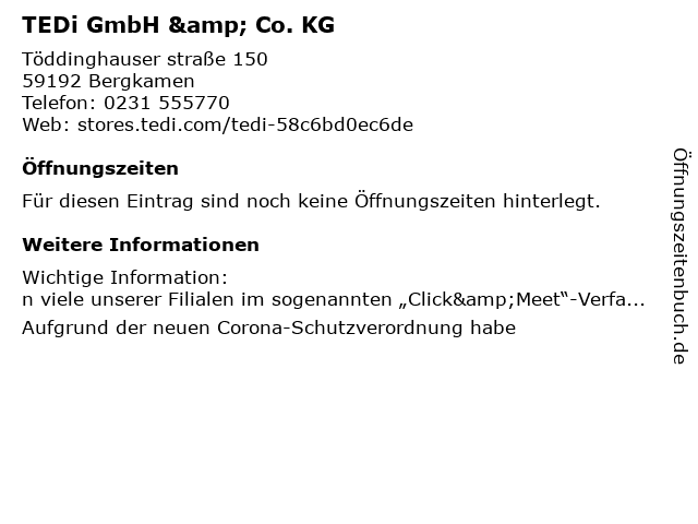 TEDi GmbH & Co. KG in Bergkamen: Adresse und Öffnungszeiten