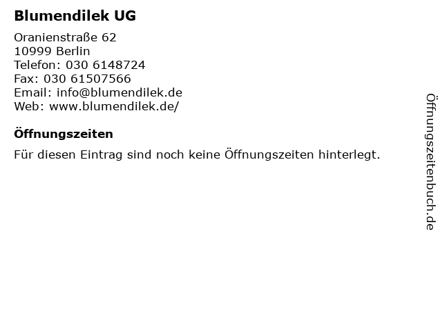 ᐅ Offnungszeiten Blumen Dilek Blumen Turmstr 62 In Berlin