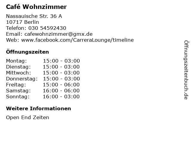 ᐅ Öffnungszeiten „Café Wohnzimmer“ | Nassauische Str. 36 A in Berlin ᐅ Öffnungszeiten „Café Wohnzimmer“ | Nassauische Str. 36 A in Berlin