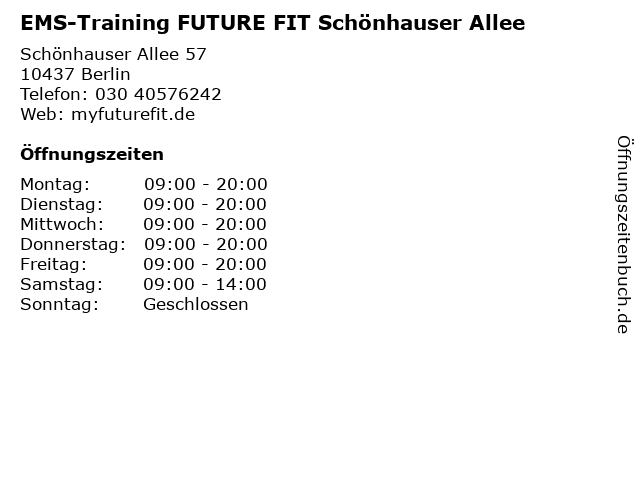 Future Fit - EMS-Training in Berlin: Adresse und Öffnungszeiten