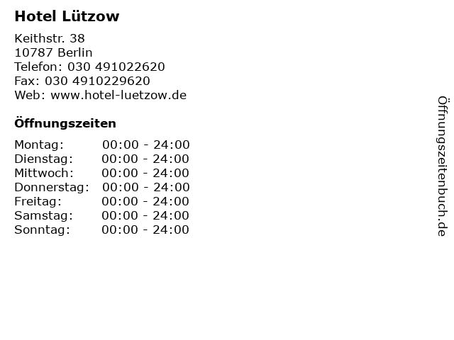 Hotel Lützow in Berlin: Adresse und Öffnungszeiten