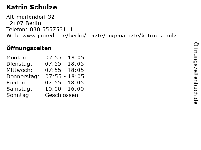 Katrin Schulze in Berlin: Adresse und Öffnungszeiten