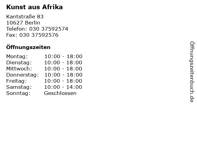 Kunst aus Afrika in Berlin: Adresse und Öffnungszeiten