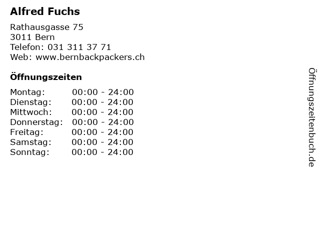 Alfred Fuchs in Bern: Adresse und Öffnungszeiten