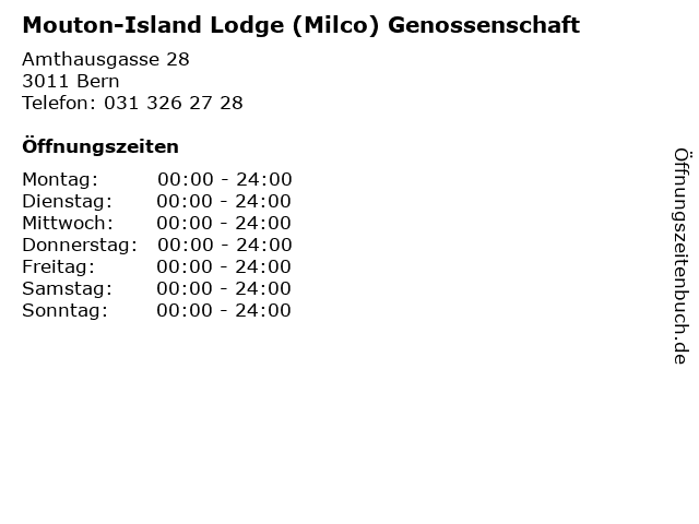 Mouton-Island Lodge (Milco) Genossenschaft in Bern: Adresse und Öffnungszeiten
