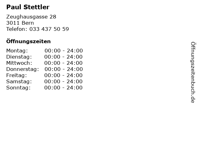Paul Stettler in Bern: Adresse und Öffnungszeiten