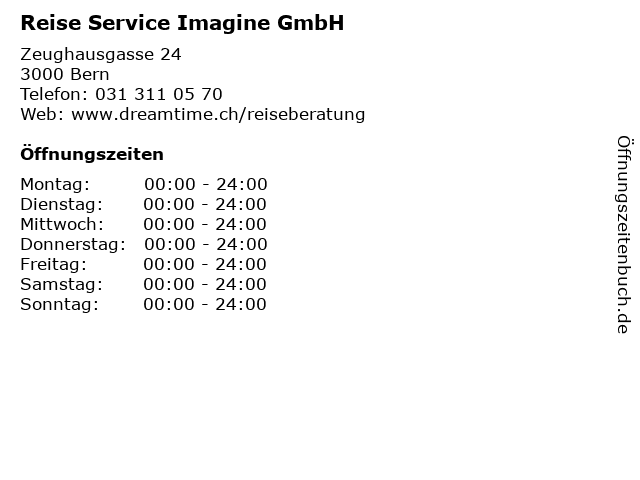 Reise Service Imagine GmbH in Bern: Adresse und Öffnungszeiten