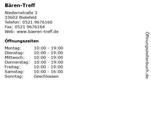 Bären-Treff in Bielefeld: Adresse und Öffnungszeiten