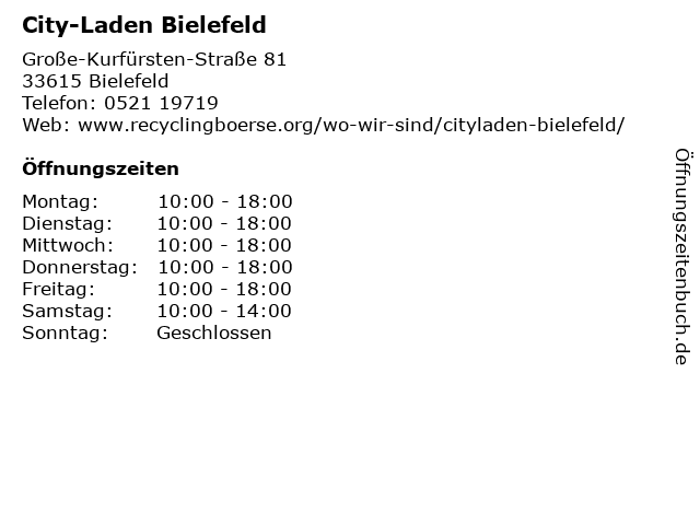 City-Laden Bielefeld in Bielefeld: Adresse und Öffnungszeiten