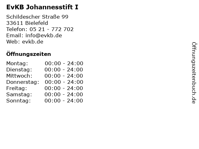 EvKB Johannesstift I in Bielefeld: Adresse und Öffnungszeiten