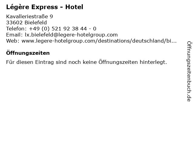 Légère Express - Hotel in Bielefeld: Adresse und Öffnungszeiten
