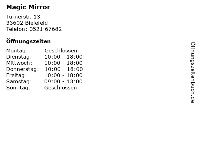 Magic Mirror in Bielefeld: Adresse und Öffnungszeiten